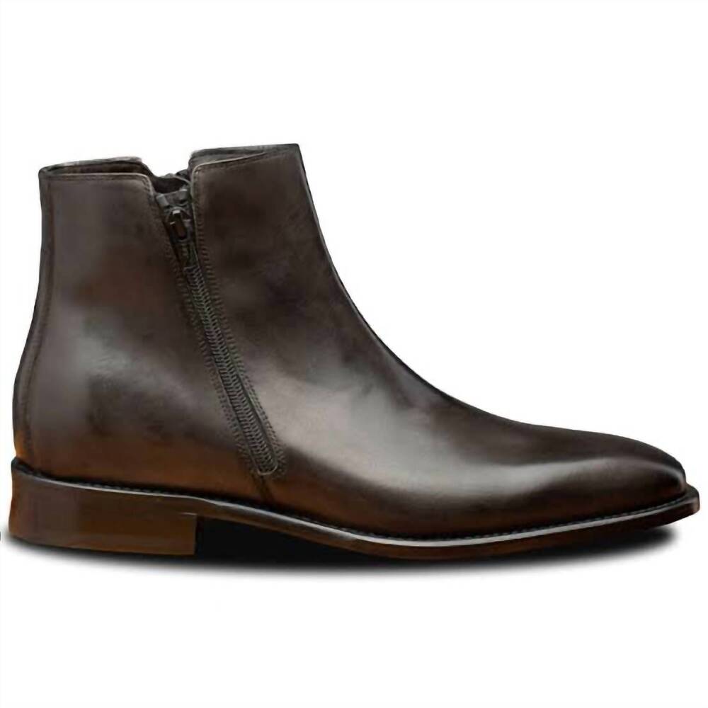 NEW CALZOLERIA TOSCANA men's italian side zip boot in moka